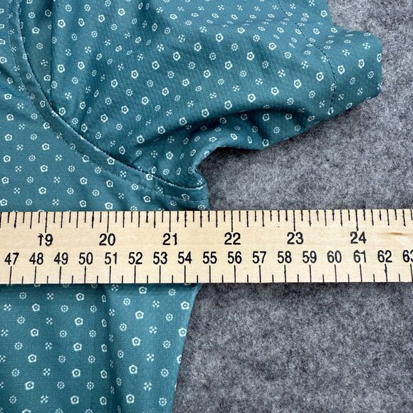 JACHS Men's Button-Up Shirt Casual Everyday Wear, Relaxed, Green Pattern, M NEW - Picture 8 of 11